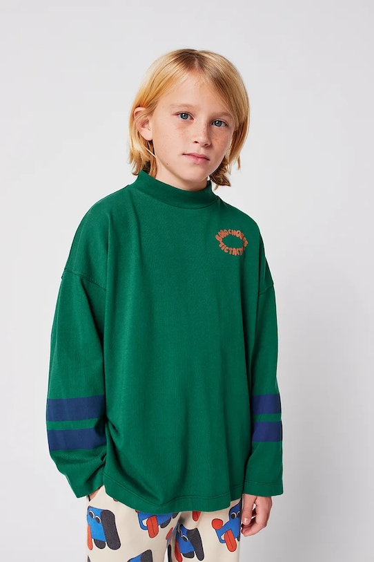 

Детская хлопковая футболка с длинным рукавом «Крестики-нолики» Bobo Choses, зеленый