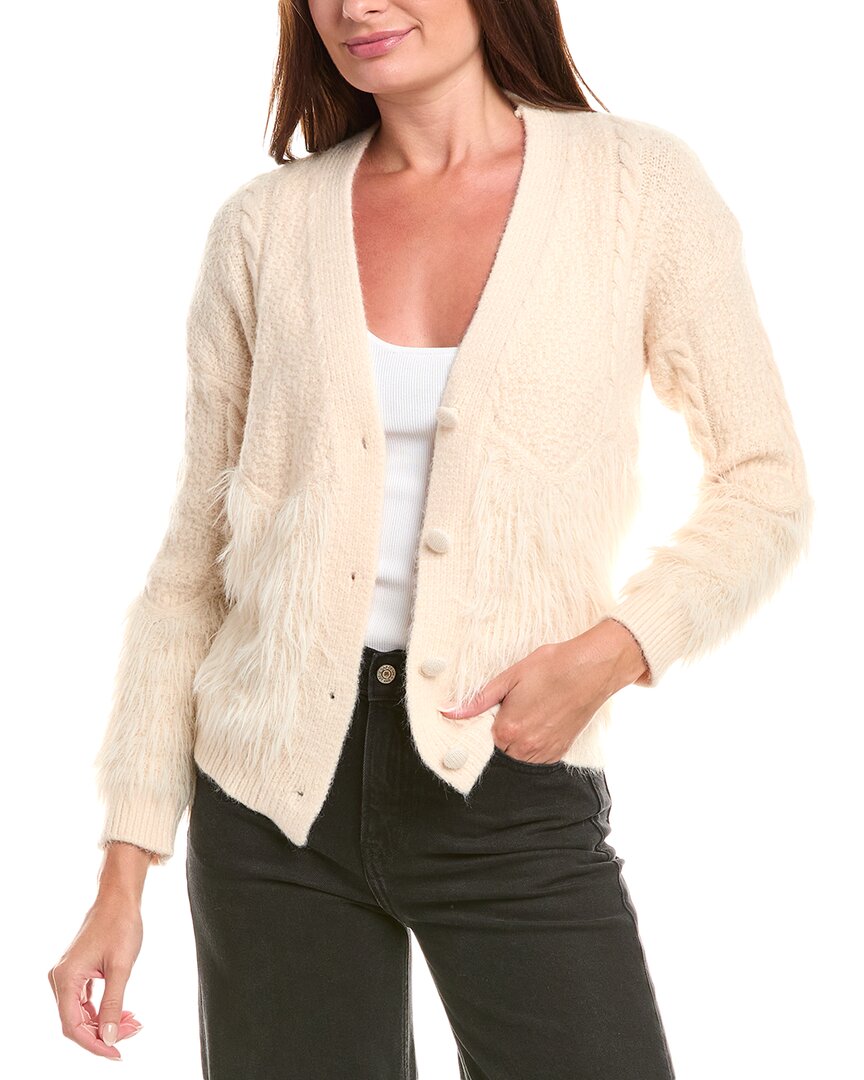 

Дождь и роза пушистый кардиган Rain + Rose, бежевый