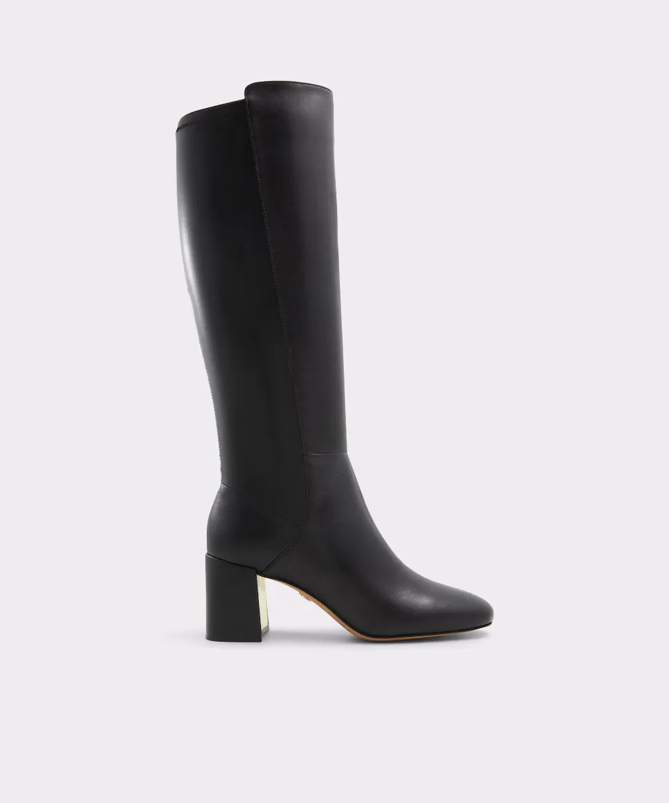 Женские кожаные ботинки с круглым носком Aldo, черный