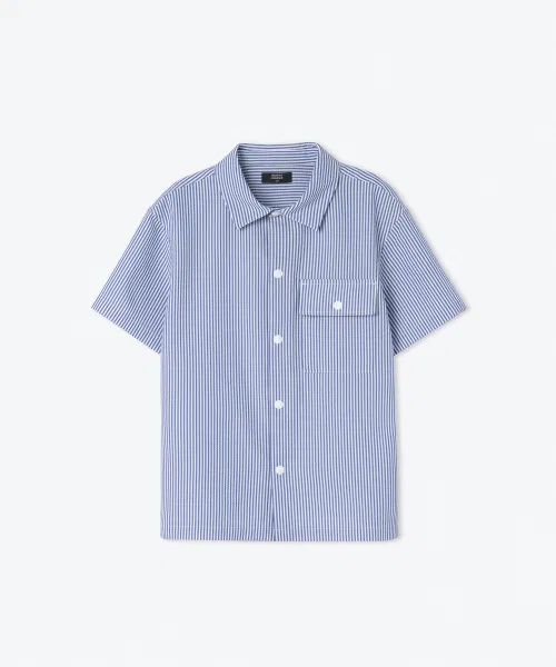 Детская рубашка MUSINSA STANDARD KIDS в полоску с коротким рукавом — фото 2