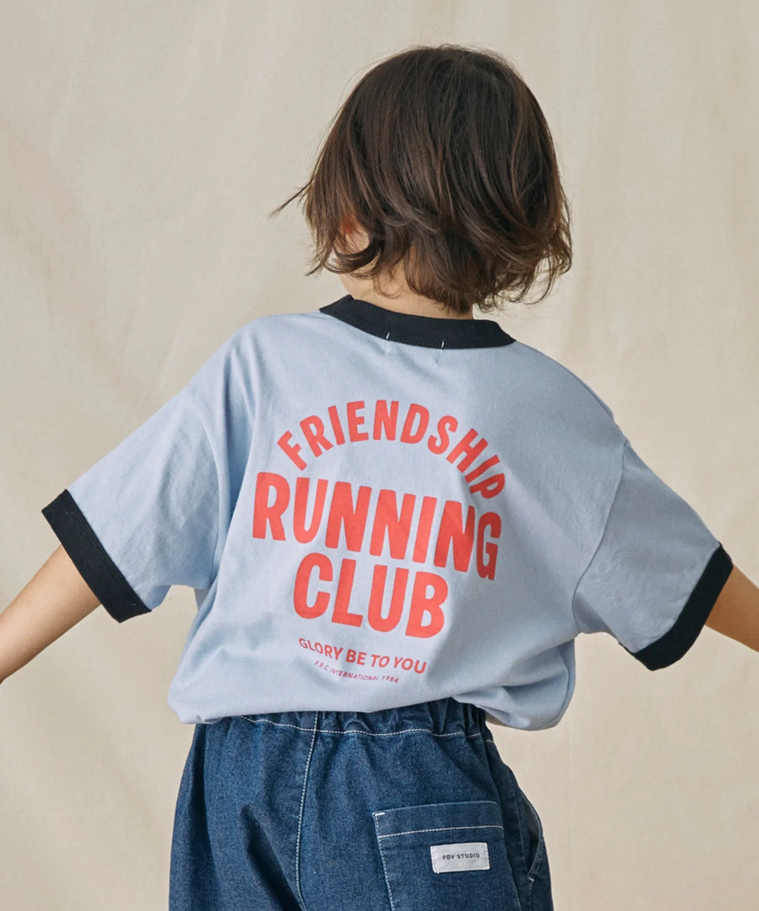 Детская футболка FOV RUNNING CLUB с логотипом голубая
