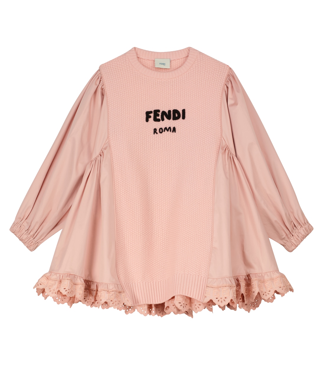 

Платье с кружевной отделкой Fendi Kids, Blush