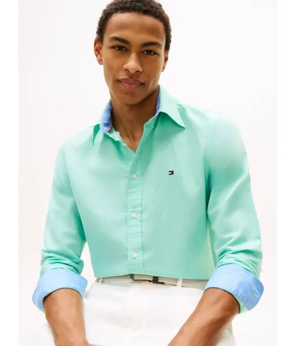 Рубашка regular fit Tommy Hilfiger, бирюзовый — фото 4
