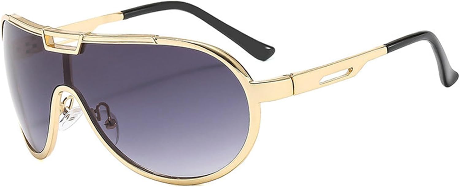 

Мужские солнцезащитные очки Helena с увеличенными металлическими двойными перемычками, модель «пилот», модные цельные женские очки с градиентным затемнением, защита от ультрафиолета UV400, цвет S67, C5