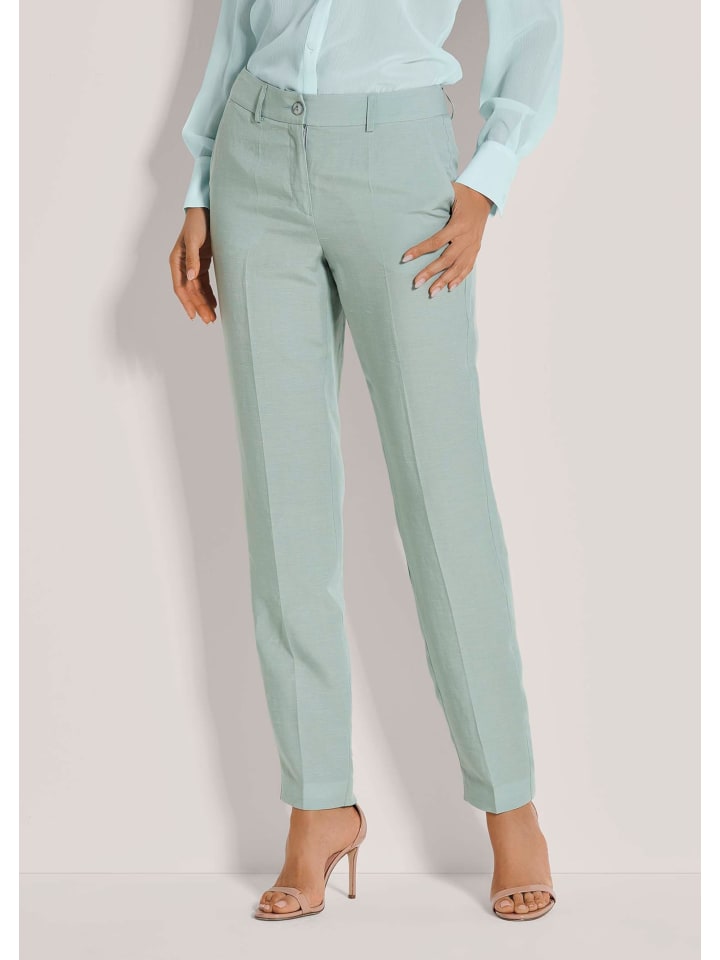 

MADELEINE Льняные брюки с отглаженными краями, цвет шалфейно-зеленый