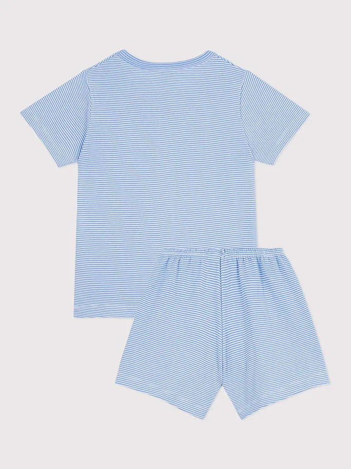 Пижама в полоску PETIT BATEAU, голубой — фото 2