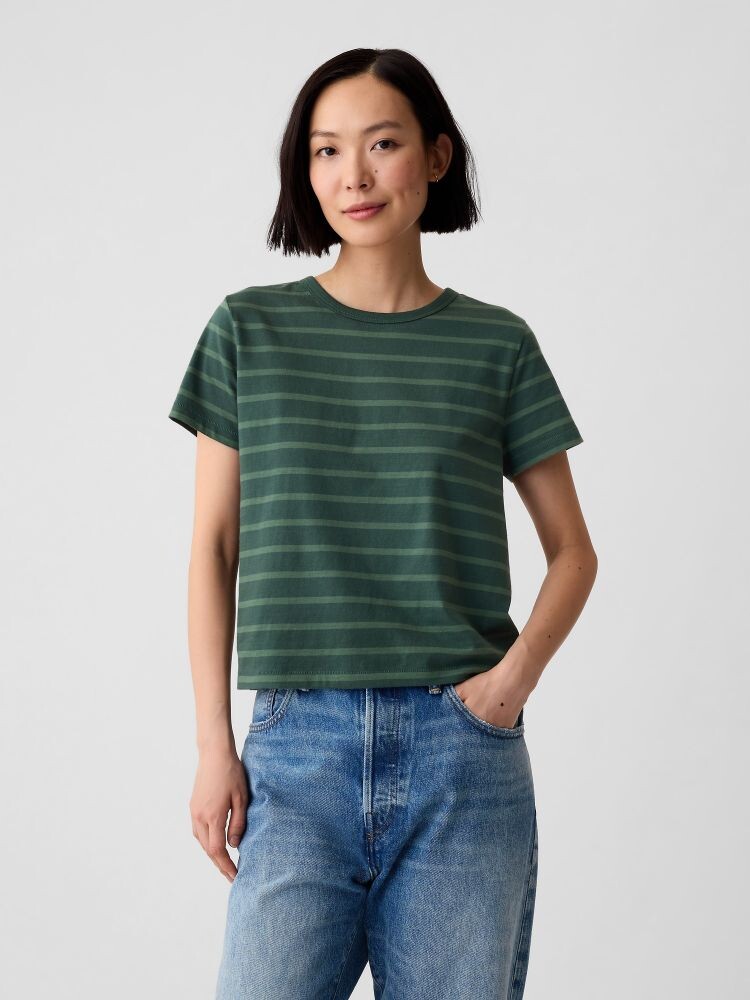 

Полосатая футболка Gap, зеленый