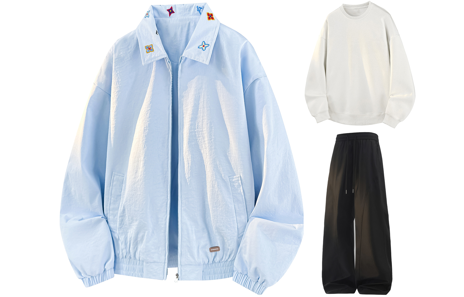 

Повседневная спортивная одежда Unisex WARRIOR, moon синий+белый+черный[free diy badge]