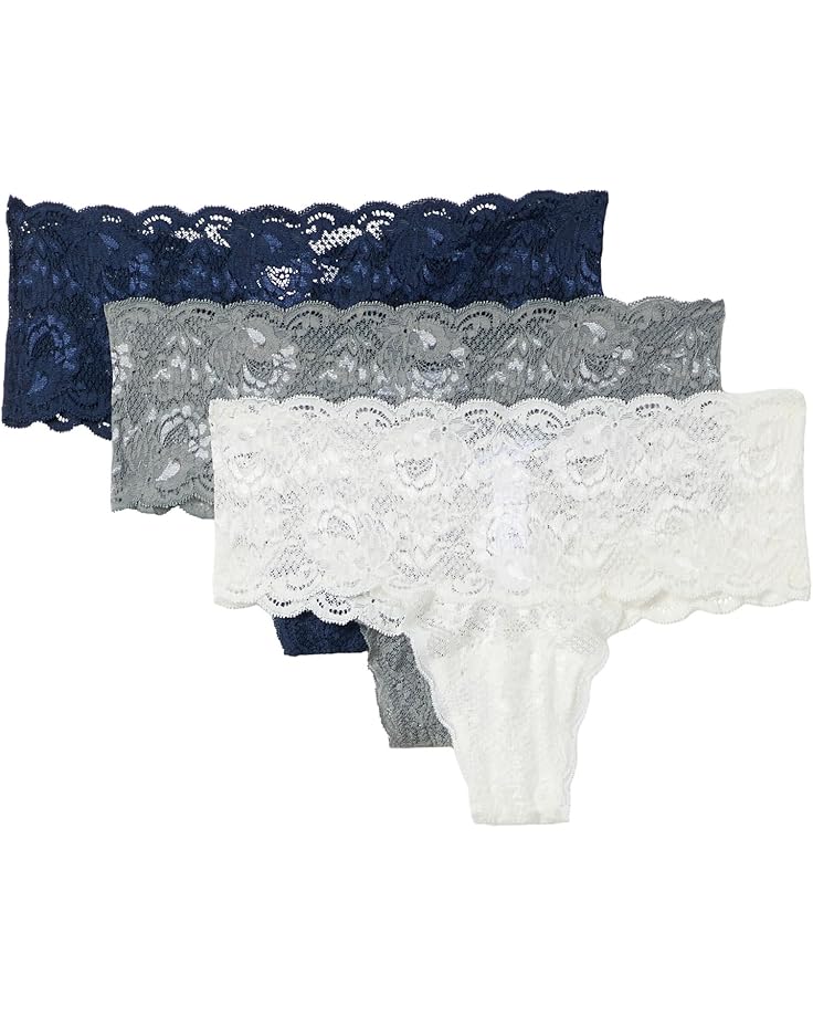 

Стринги Cosabella Never Say Never Comfie Thongs 3-Pack, цвет Moonivory/Navyblue/Platinum