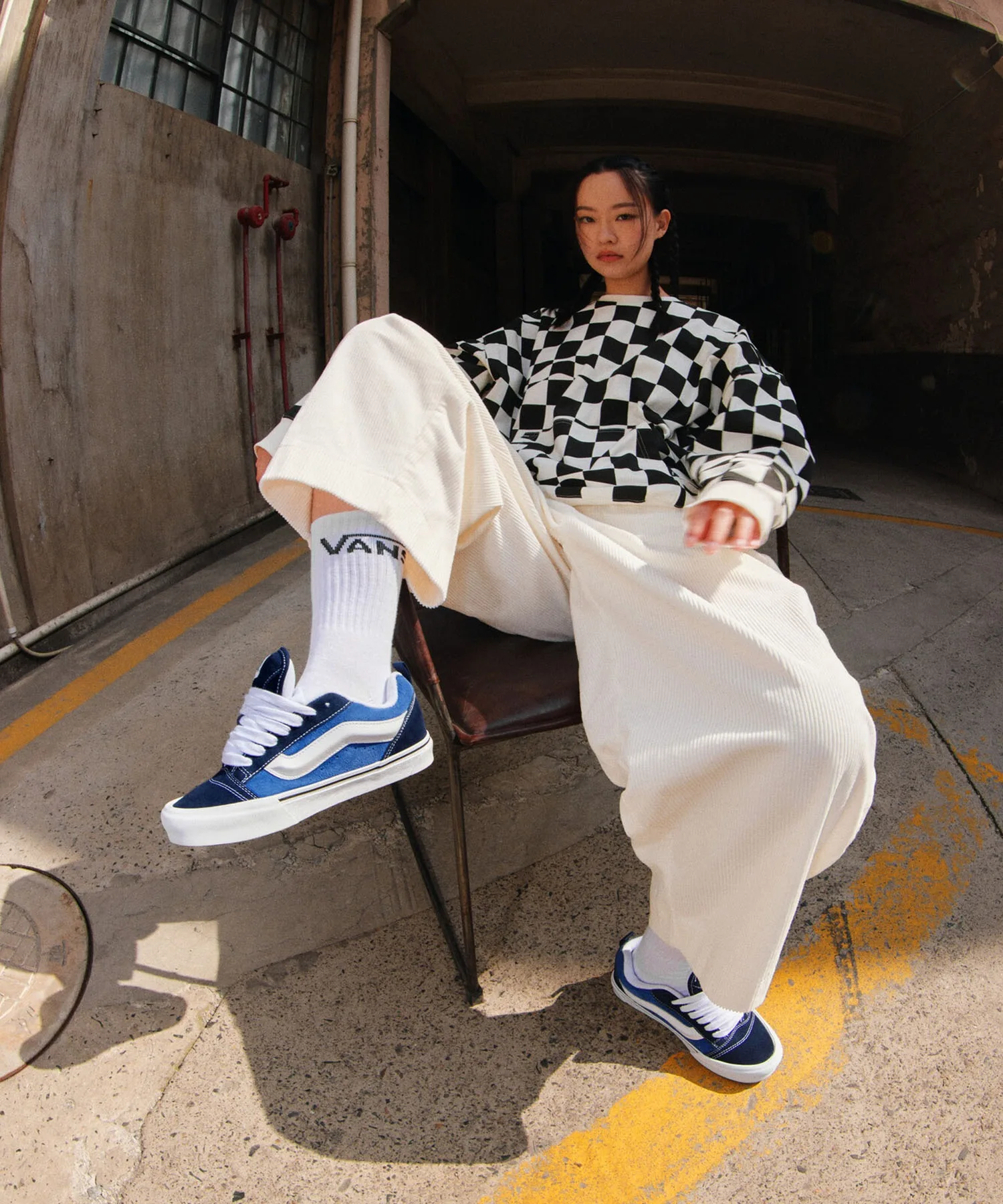 Кроссовки из натуральной кожи VANS New School Navy — фото 3