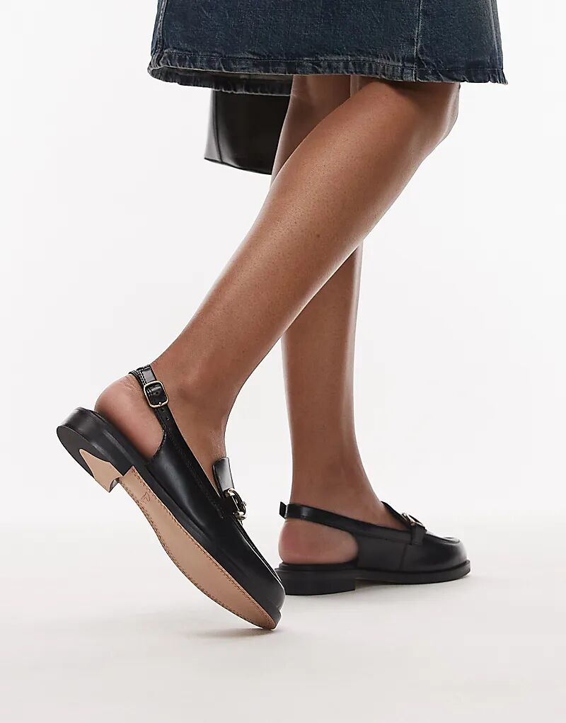 Кожаные мокасины Clarks Straven черного цвета с открытой пяткой — фото 4