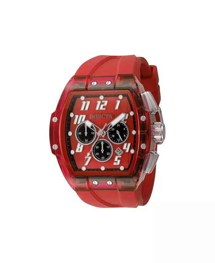 

Мужские часы 45483 S1 Rally Quartz Chronograph Red с прозрачным циферблатом Invicta, серебряный