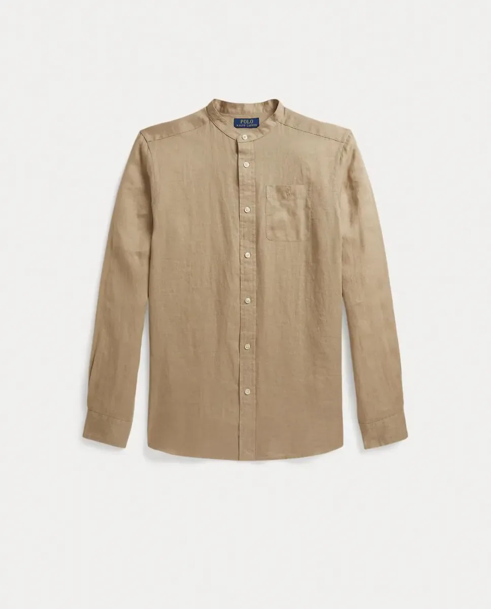 Детская льняная рубашка с вышитой лошадью Polo Ralph Lauren, Caramelo