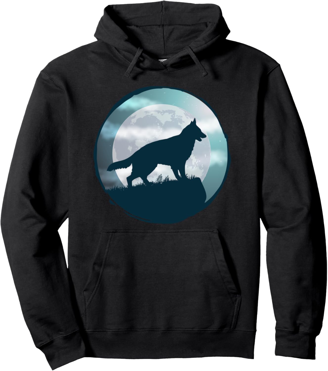 

Толстовка с капюшоном в виде немецкой овчарки German Shepherd Dog Hoodie, черный