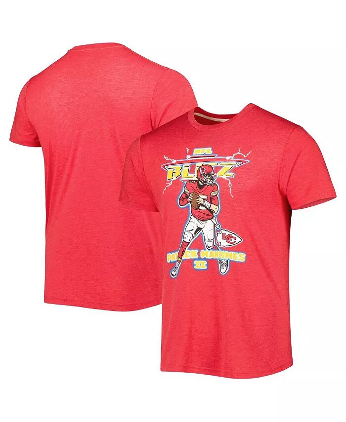 

Мужская футболка Patrick Mahomes Heathered Red Kansas City Chiefs Nfl Blitz Player Tri-Blend Homage