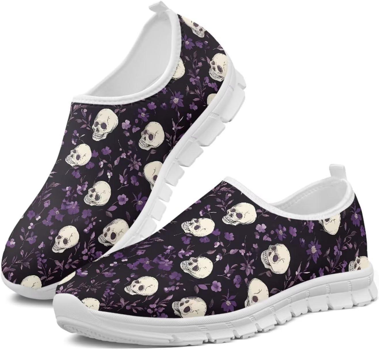 

Мужские слипоны низкие спортивные теннисные кроссовки скелетоны, лоферы, противоскользящие повседневные прогулочные туфли, размеры US5-14 Qoiuvncy, фиолетовый