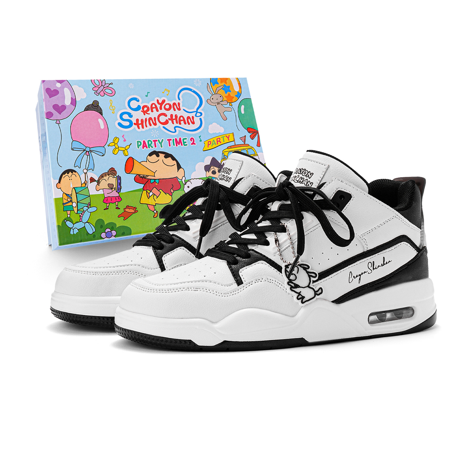 

Crayon Shinchan Термоамортизирующие поддерживающие низкие скейтерские кроссовки с эффектом увеличения роста унисекс - классический черно-белый, цвет Classic Black White