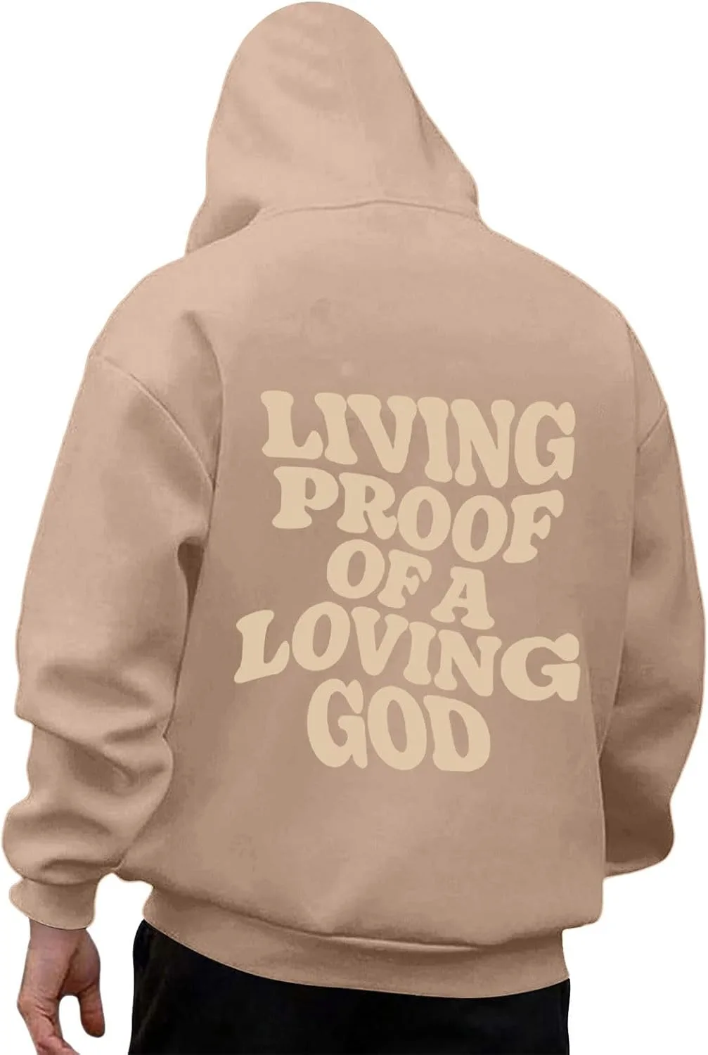 

Мужской худи с длинным рукавом и принтом, свободный крой