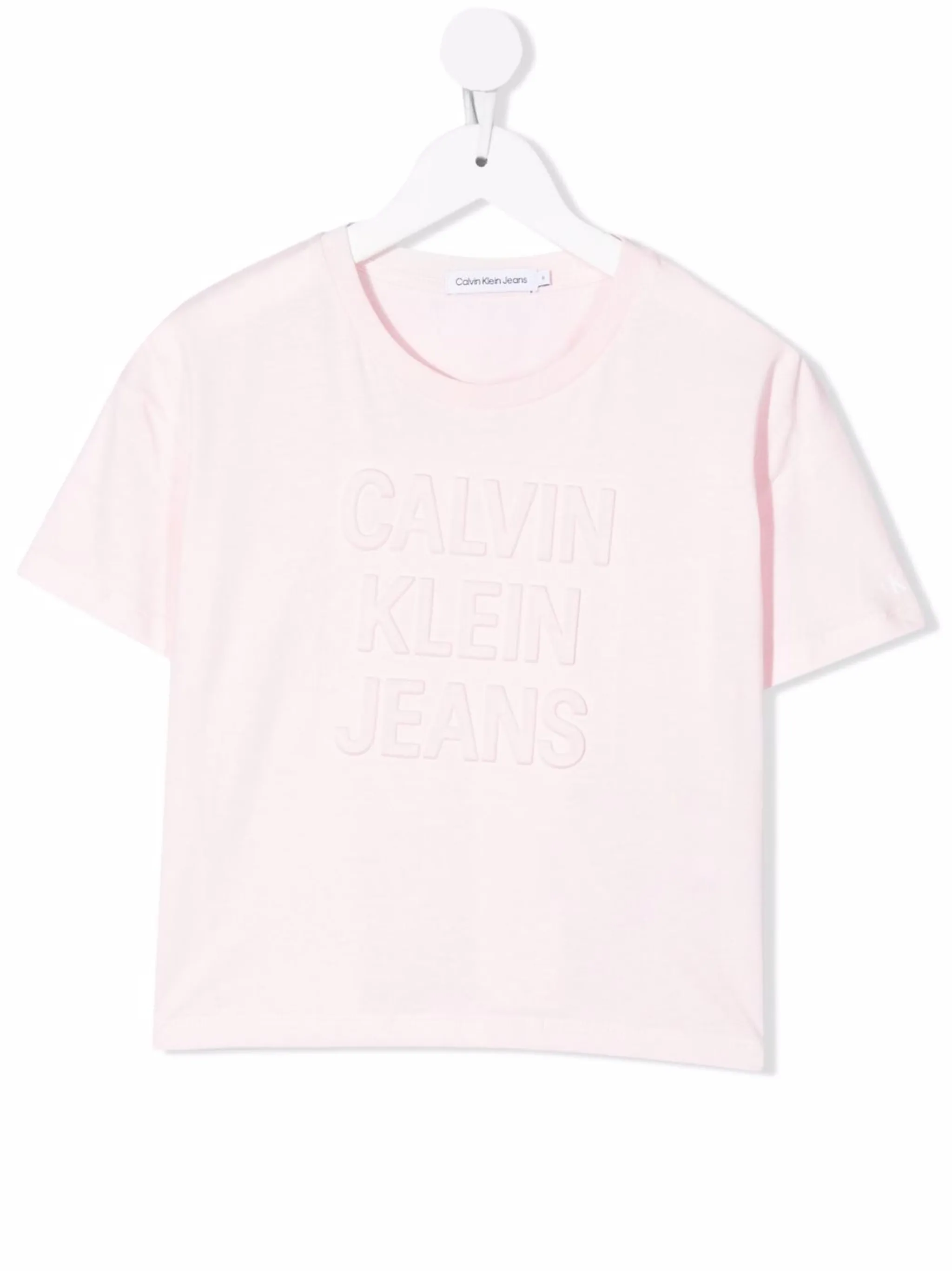 Футболка с тисненым логотипом Calvin Klein Kids, розовый