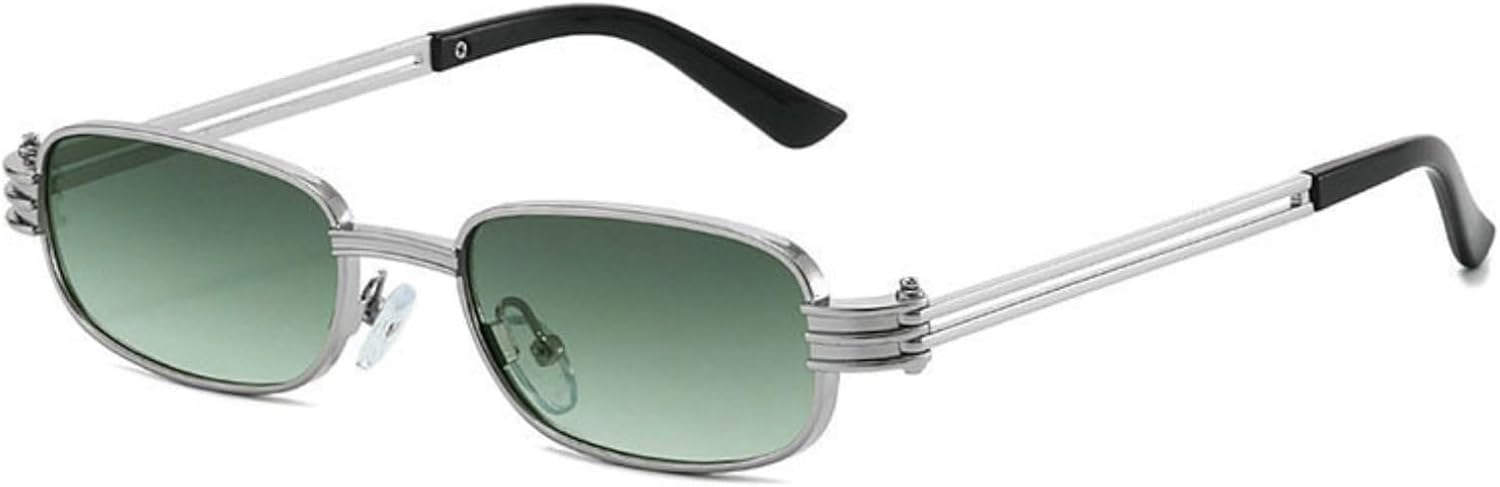 

Willochra Модные прямоугольные солнцезащитные очки для женщин, винтажные маленькие квадратные солнцезащитные очки в стиле ретро с узкой золотой оправой, черные панк-очки, C4