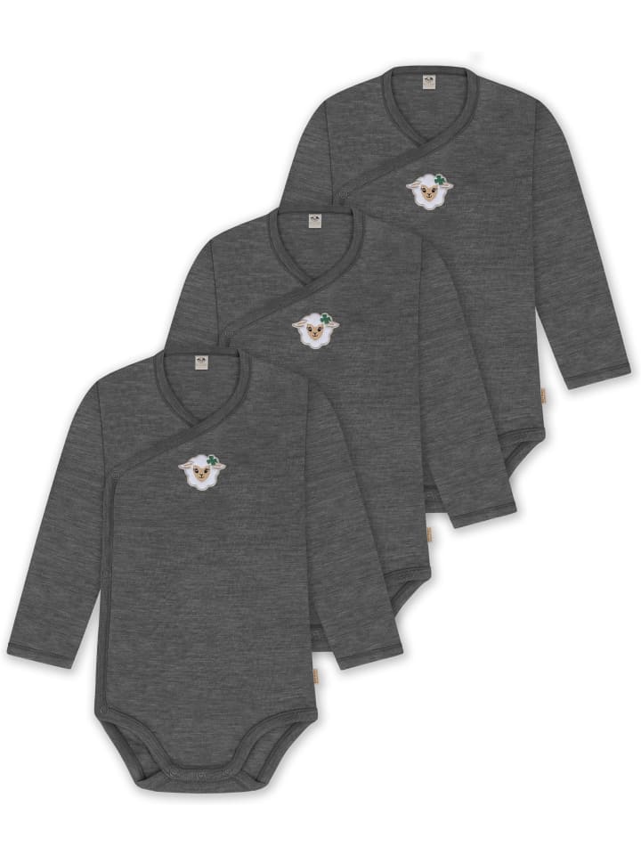 

Normani Outdoor Sports Набор из 3 детских боди из мериносовой шерсти антрацитового цвета