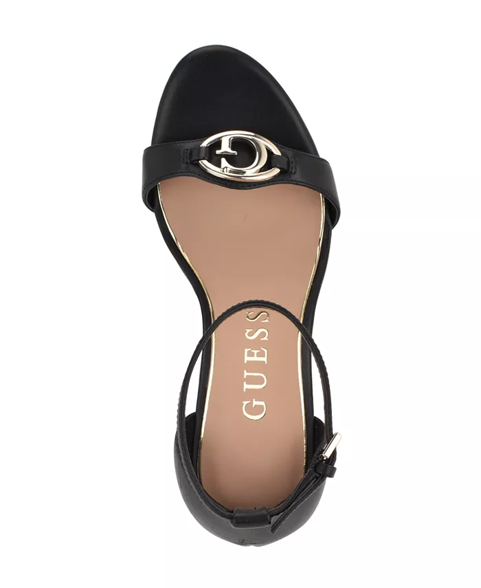 Женские босоножки Kabrina G Logo на шпильке с ремешком на щиколотке GUESS, черный — фото 4
