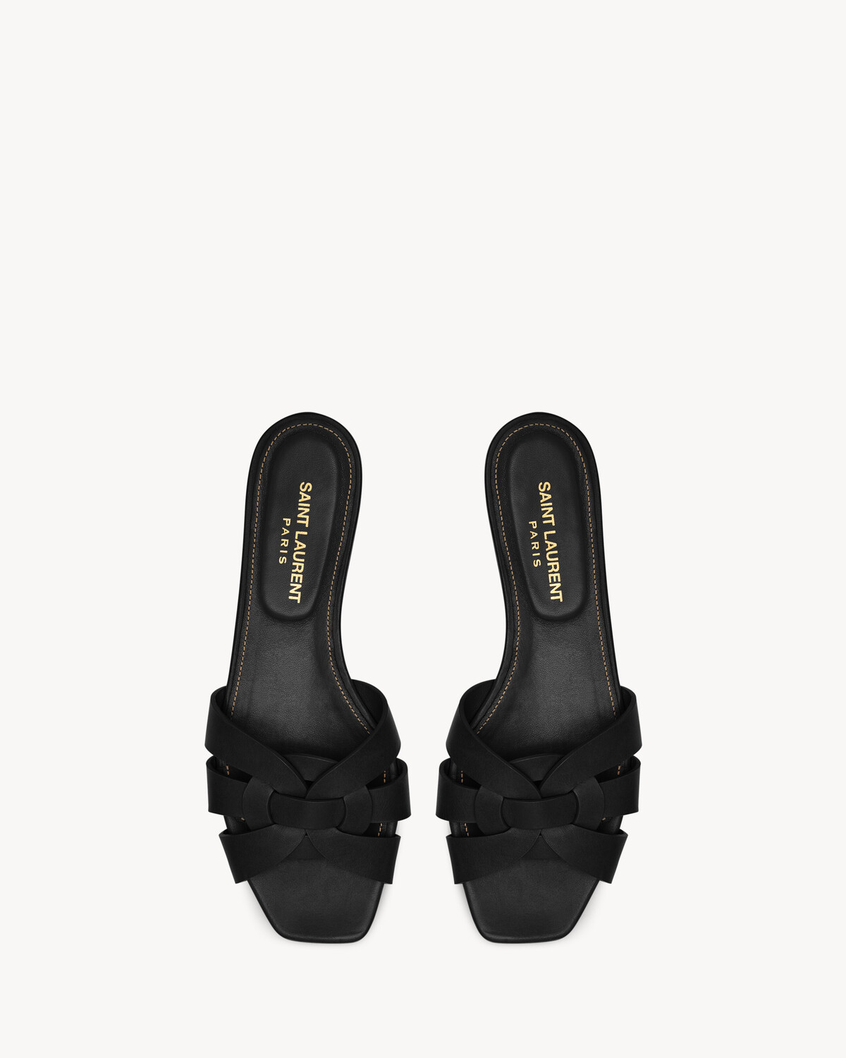 Босоножки Tribute из гладкой кожи Saint Laurent, черный