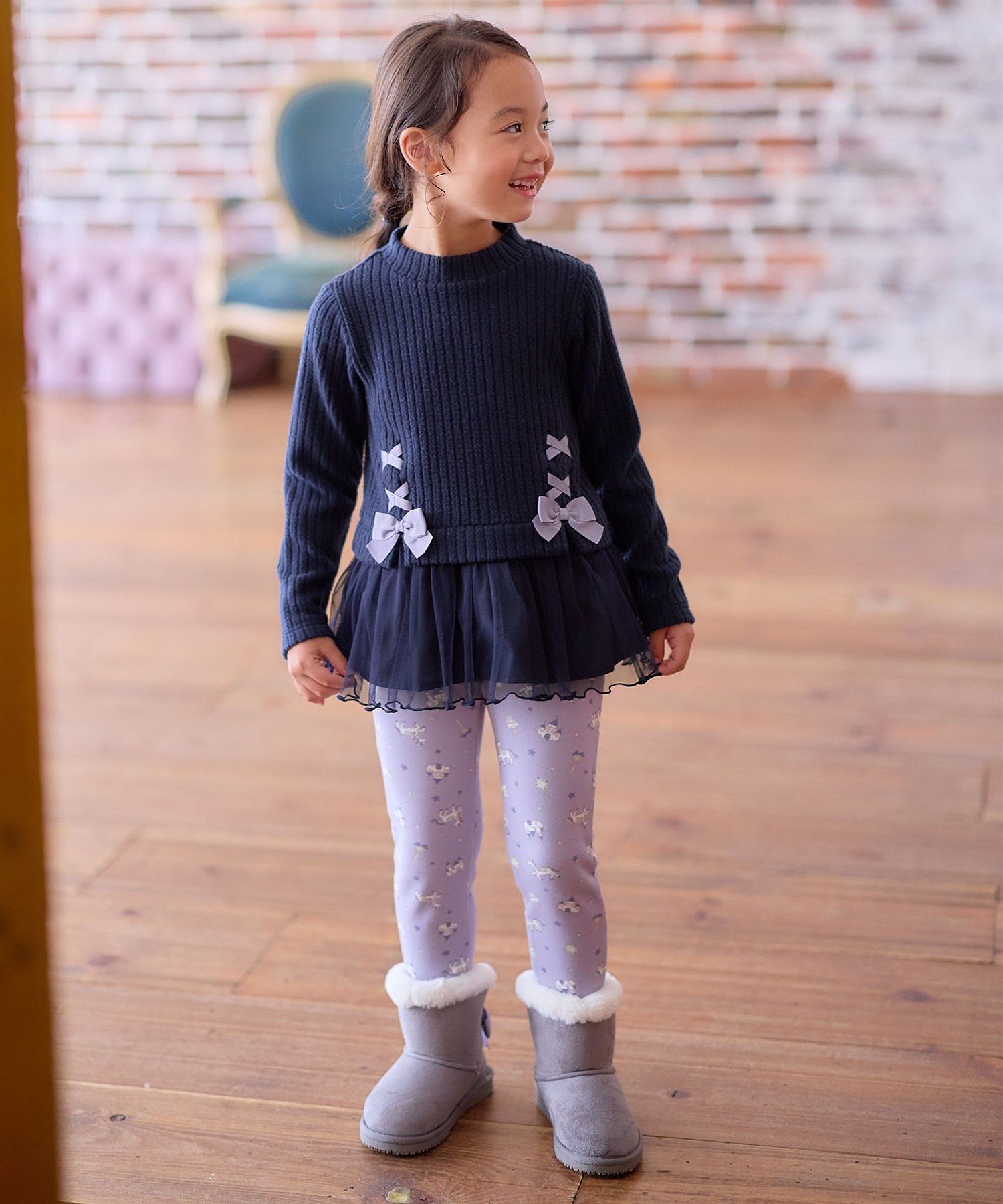 Брюки 7days с флисовой подкладкой и принтом по всей поверхности ANY KIDS, Lavender unicorn pattern [682] — фото 2