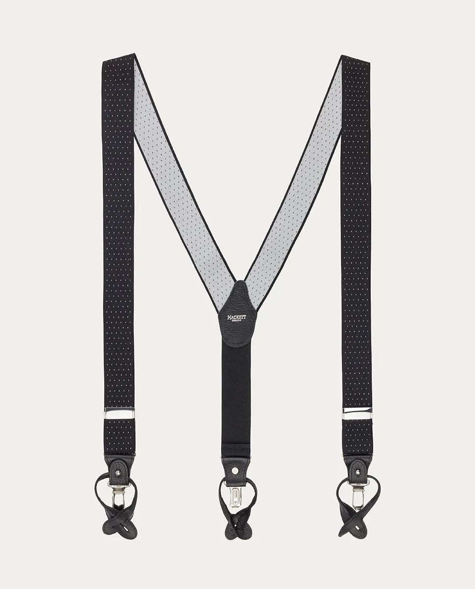 

Мужской ремень двойного назначения черный в мини-точку Hackett