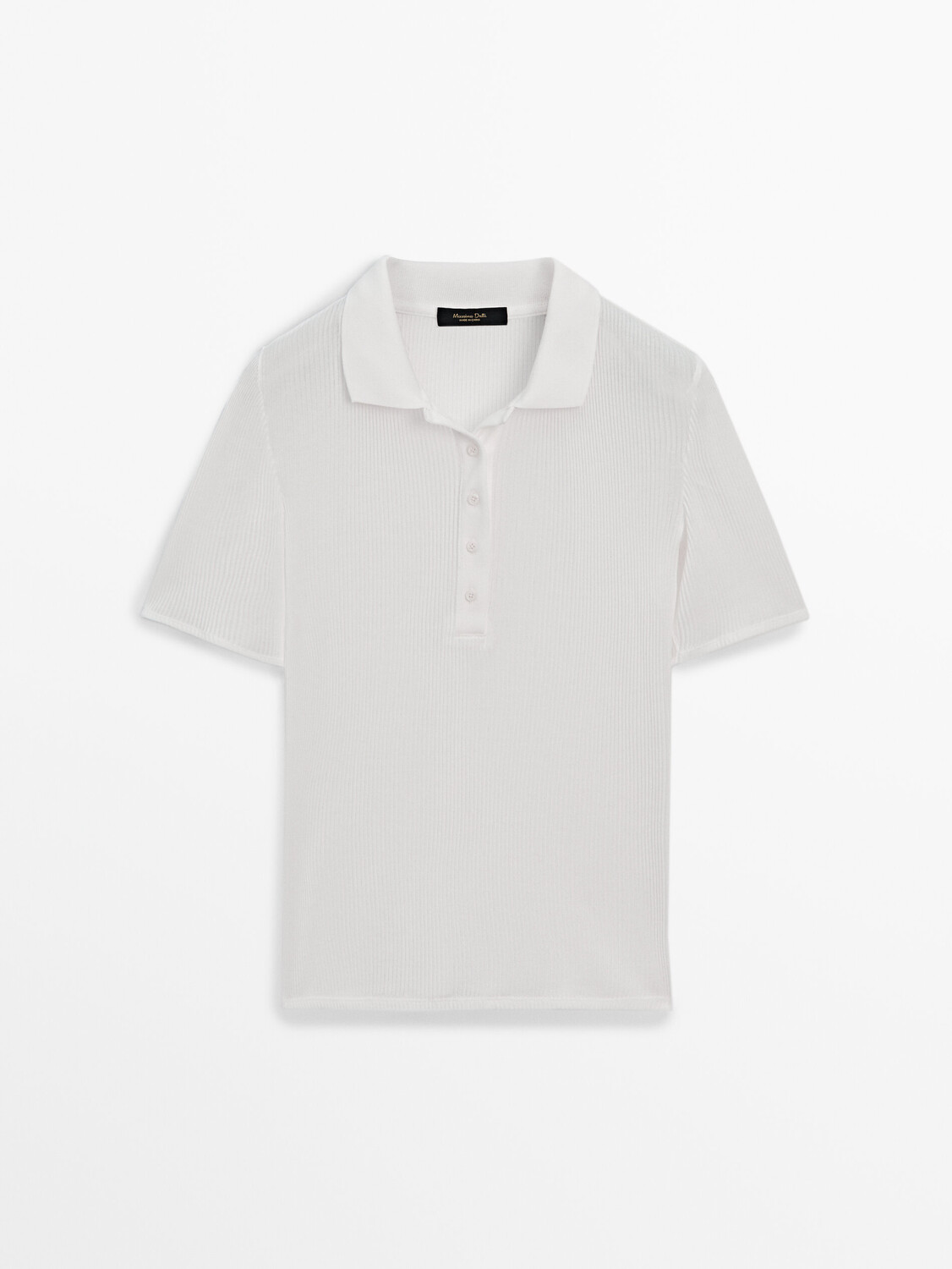 

Рубашка-поло из хлопка в рубчик Massimo Dutti, кремовый, Белый, Рубашка-поло из хлопка в рубчик Massimo Dutti, кремовый