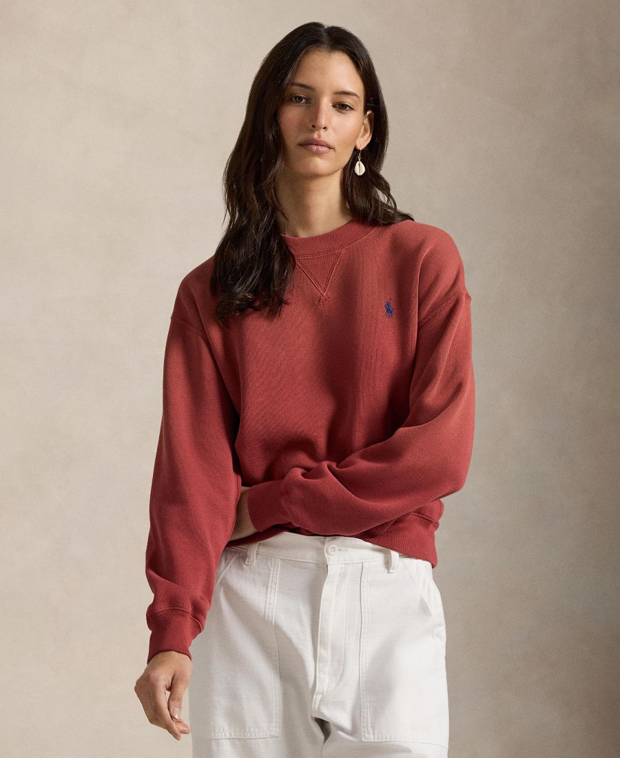 

Женская флисовая толстовка с круглым вырезом Polo Ralph Lauren, Red Snapper