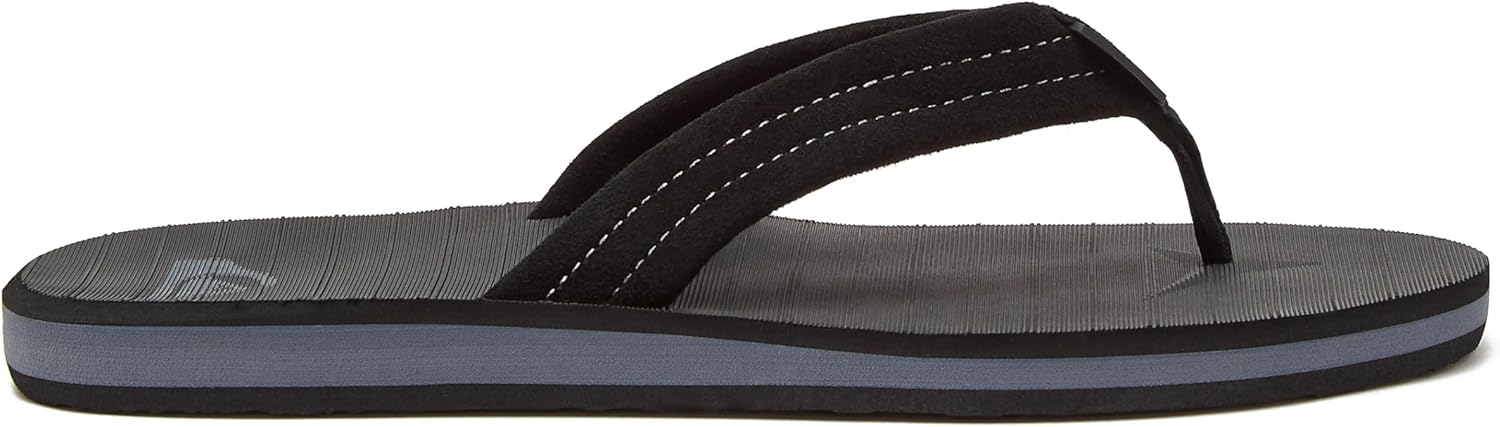 Мужские вьетнамки Quiksilver Carver Suede, спортивные мужские сандалии с поддержкой свода, размеры 6-16, мужские шлепанцы-вьетнамки, черный — фото 2