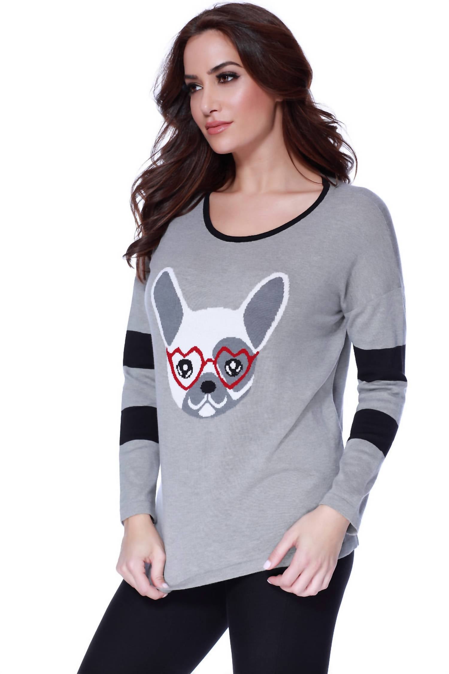

Пуловер Frenchie Love в сером цвете Multi ANGEL