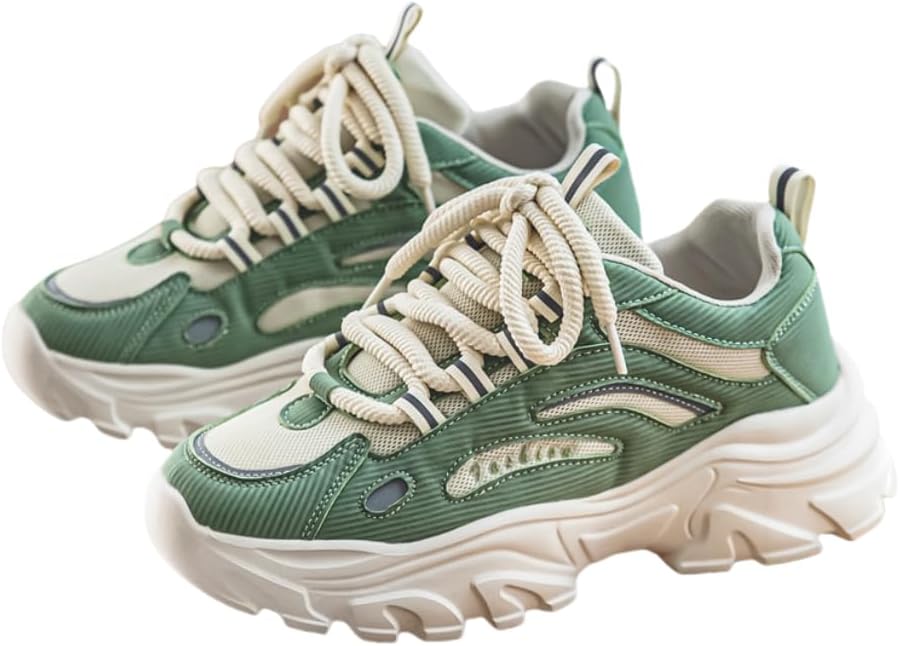 

Модные мужские массивные кроссовки Hhhchpm, удобные нескользящие повседневные кроссовки на шнуровке для активного отдыха мужчин, зеленый