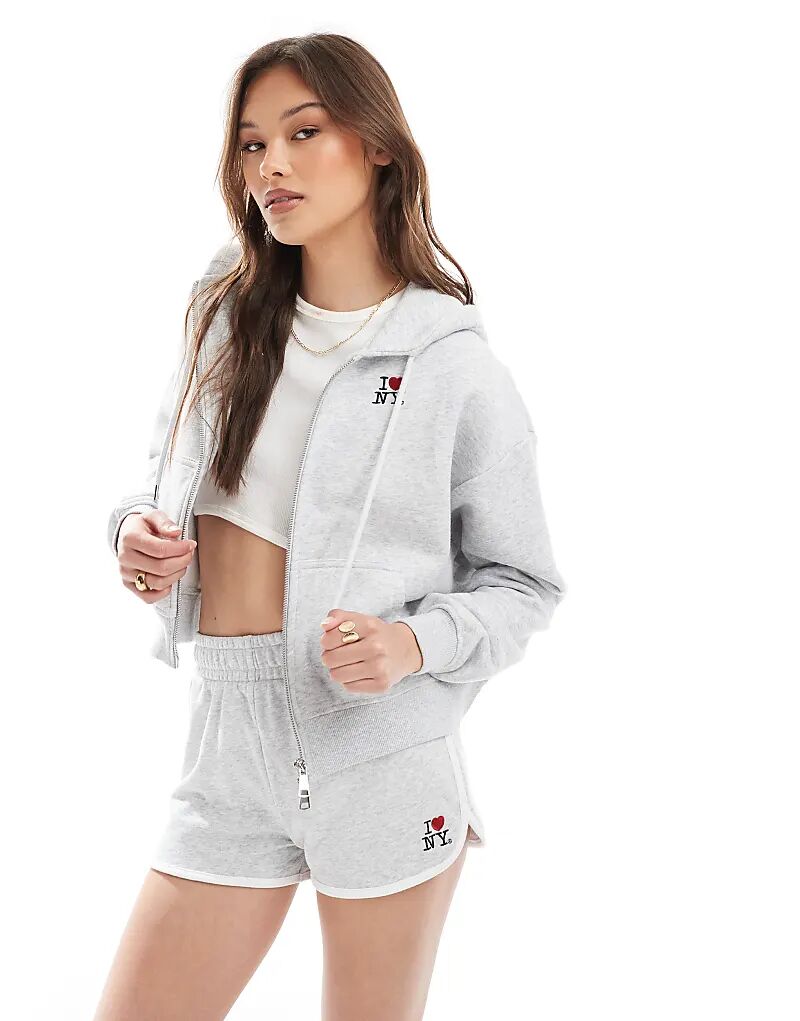 

Классическая укороченная толстовка с капюшоном на молнии из флиса Cotton On серого цвета Cotton:On