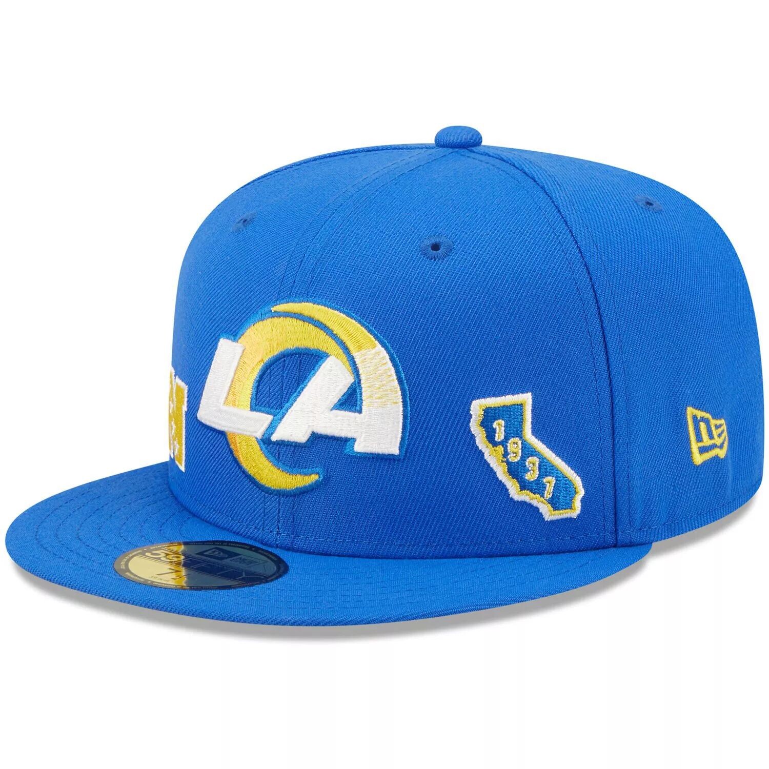 

Мужская приталенная шляпа New Era Royal Los Angeles Rams Identity 59FIFTY