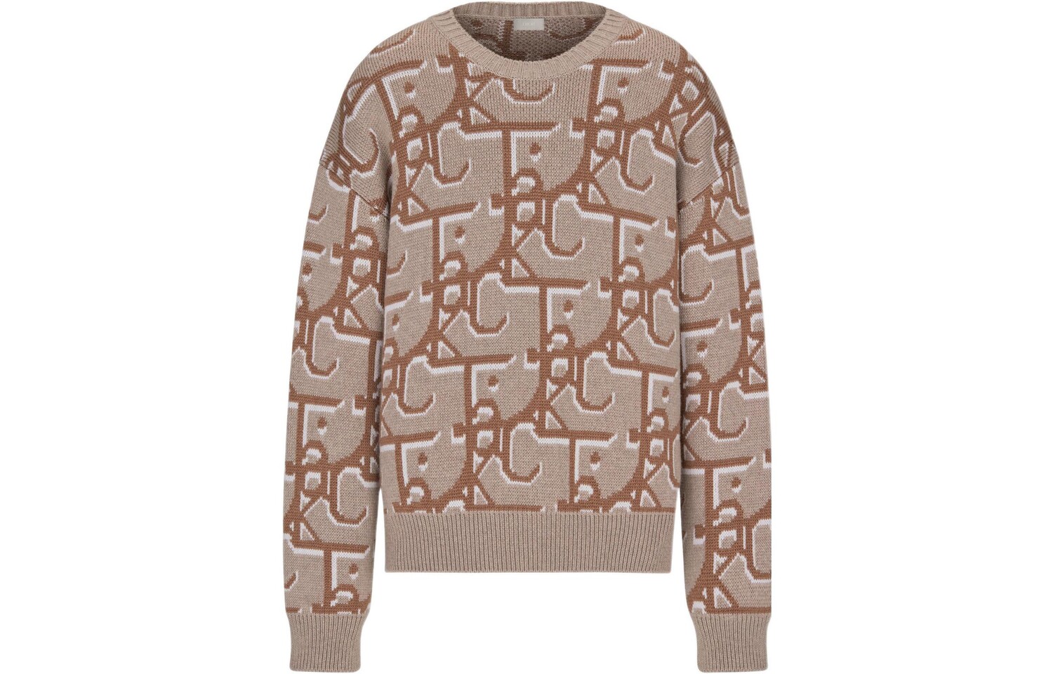 

Travis Scott Quarterly Новые продукты Кашемировый свитер для мужчин Бежевый/коричневый Dior, коричневый