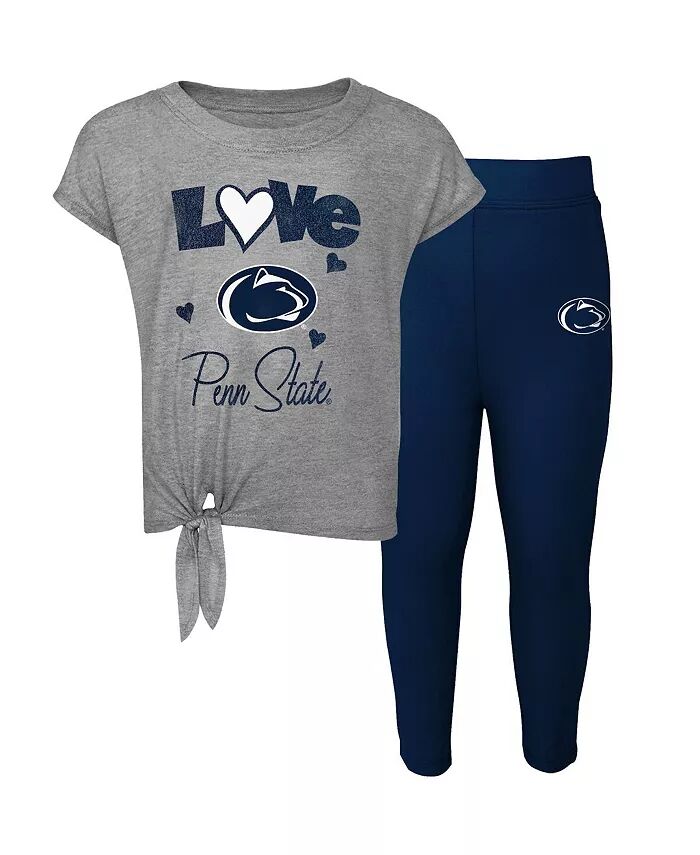 

Футболка и леггинсы Penn State Nittany Lions Forever Love для мальчиков и девочек, серо-синяя, темно-синяя Outerstuff