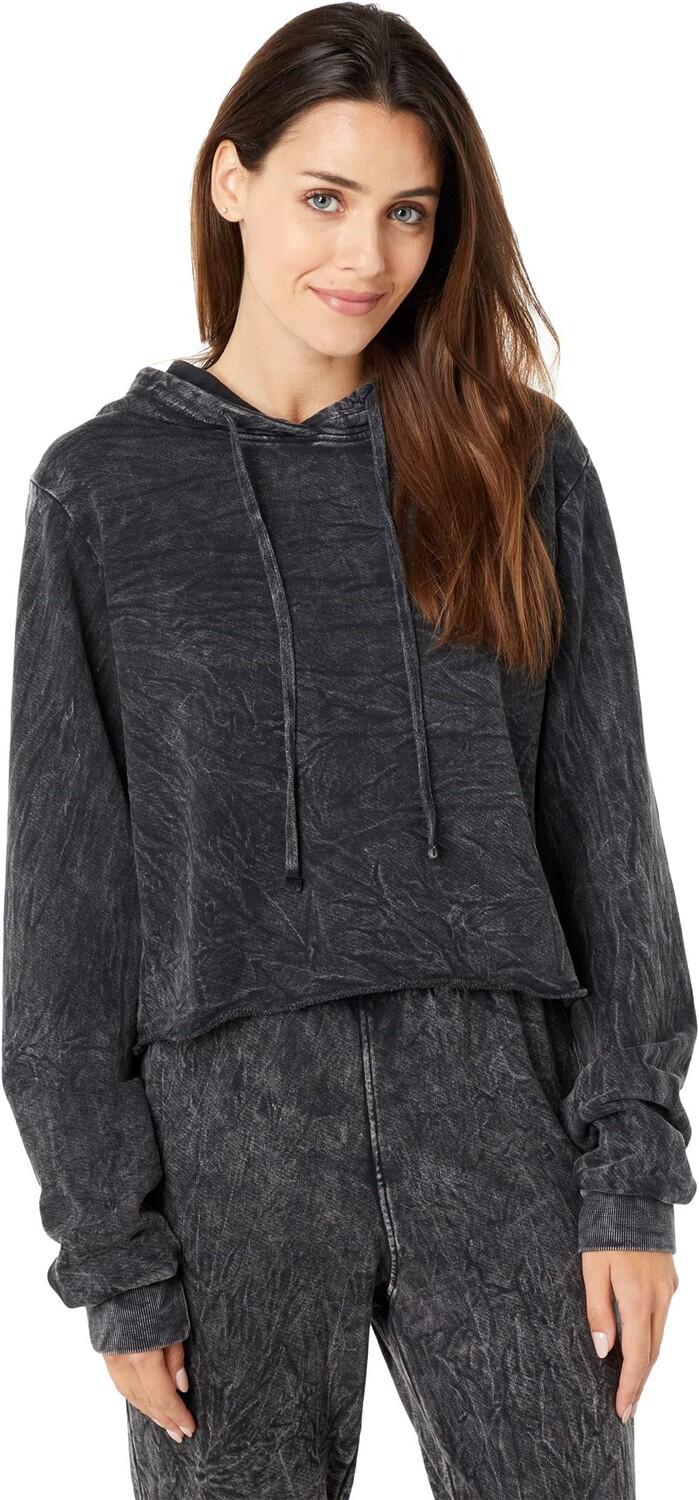 

Худи LAmade Sand Washed Gigi Cropped Pullover Hoodie in Crepe French Terry, черный