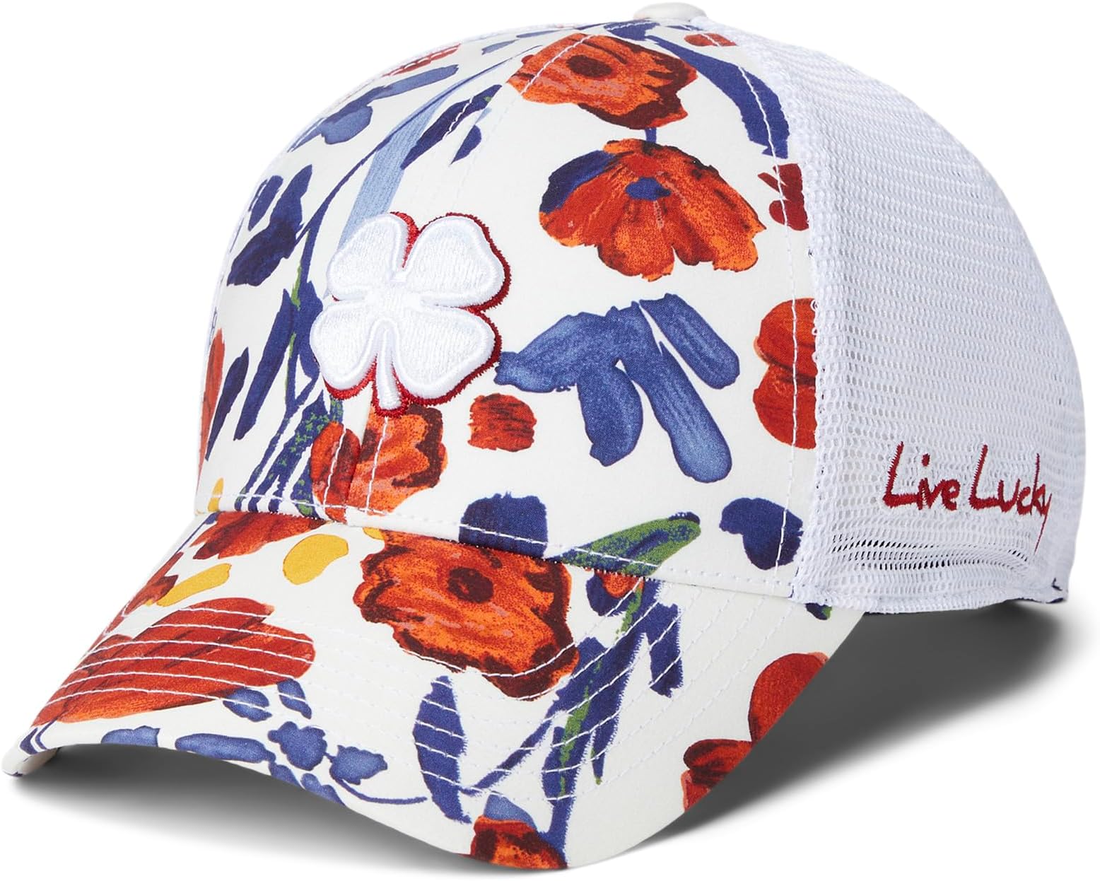 

Бейсболка Black Clover Island Luck 26 Adjustable Hat, цвет White/Red/Blue Tropical Hat/3d White Clover