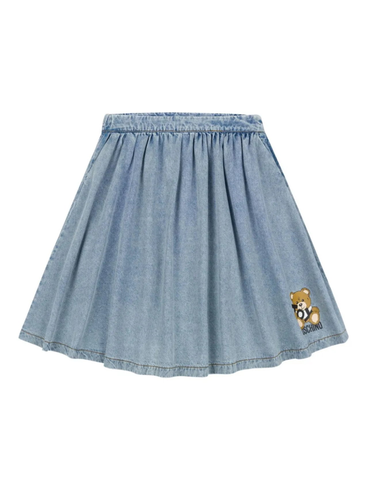 

Moschino Kids джинсовая юбка со складками, синий