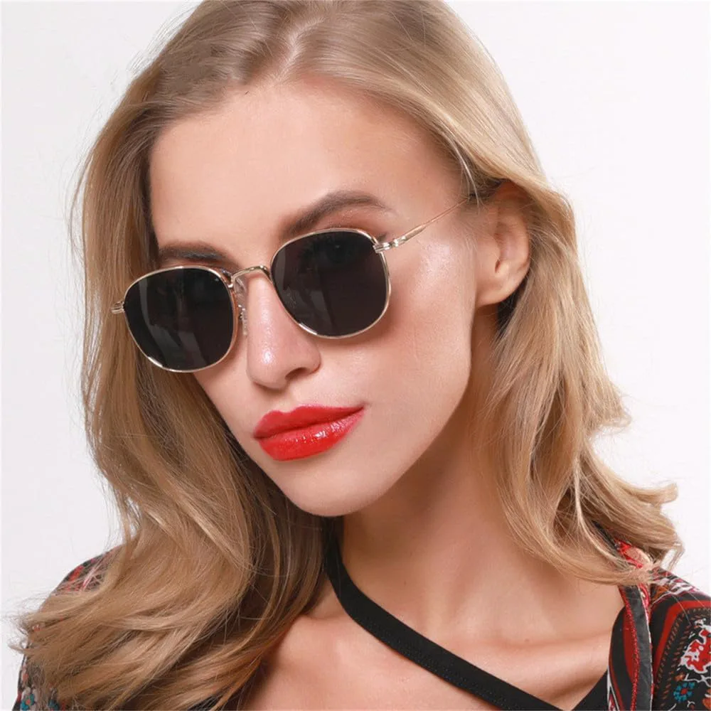 

Винтажные солнцезащитные очки для женщин и мужчин, металлическая оправа, зеркальные, ретро, ​​женские, с защитой от УФ-излучения UV400 SZVVBKK, Silver Gray