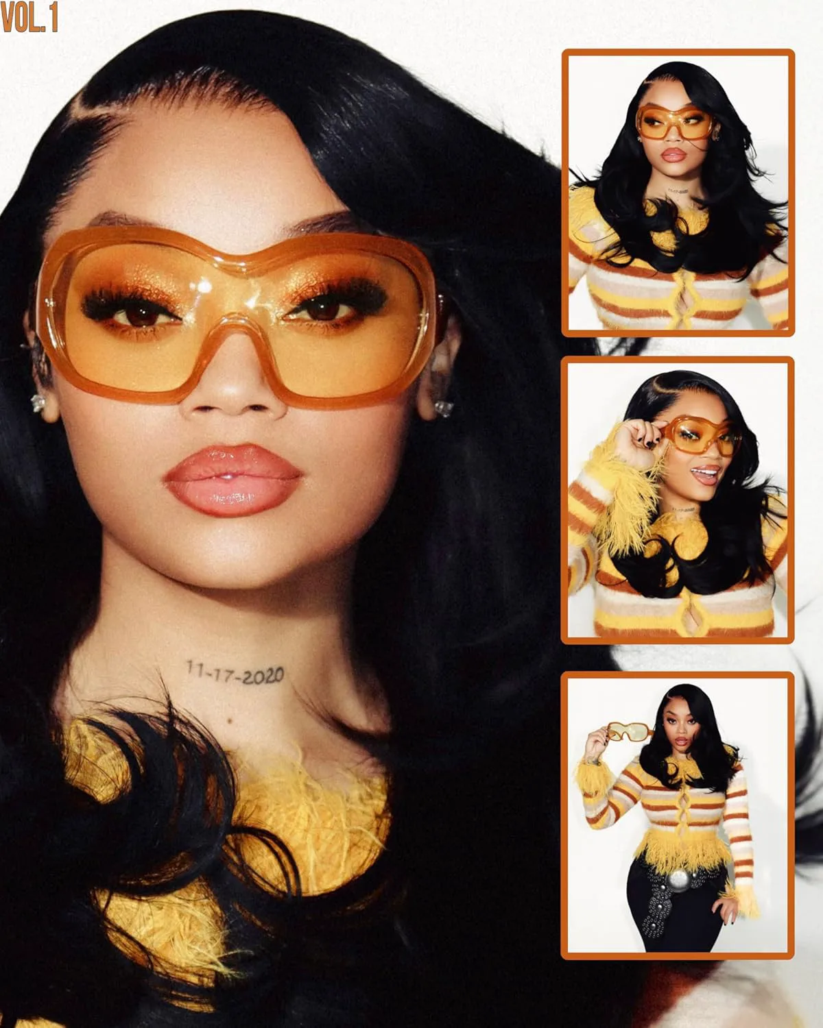 

Большие модные солнцезащитные очки-обтекатели для женщин и мужчин - стильные очки для концертов в стиле 2000-х, ретро, ​​круглые, большие, в форме щита TYA, Orange