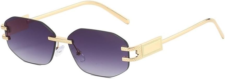 

Солнцезащитные очки без металлической оправы. Модные женские солнцезащитные очки. Высококачественные солнцезащитные очки для защиты от солнца на открытом воздухе UJNHGQ, Gold Gray