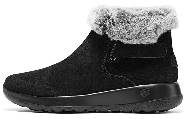 Зимние ботинки Skechers с мехом на плоской подошве, черный