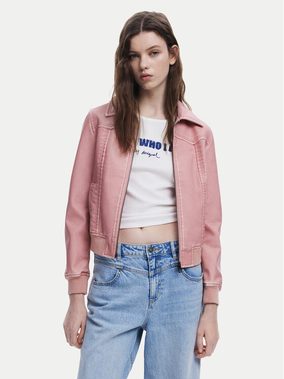 

Куртка свободного кроя из искусственной кожи 25SWEW47 Desigual, розовый