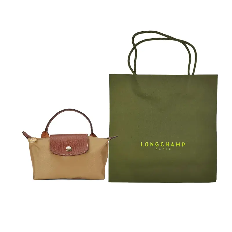 

LONGCHAMP Сумка-пельмень из переработанного холста с кожаными деталями женская пустынная