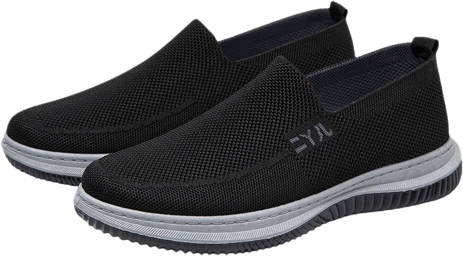 

Мужские слипоны дышащие лоферы с сеткой, легкие повседневные кроссовки низкие, бизнес-кроссовки с амортизацией, удобные, широкого размера, спортивная обувь Generic, черный