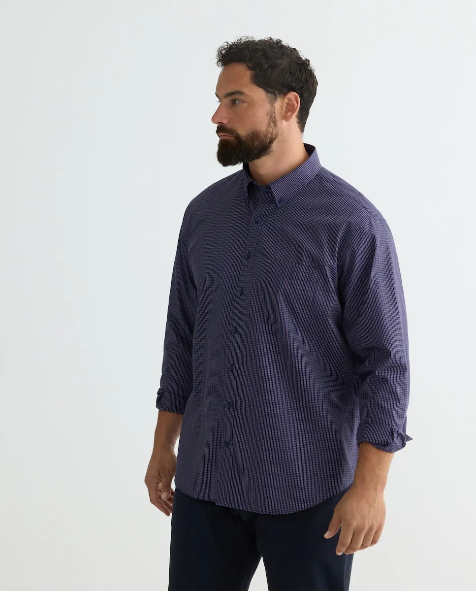 

Мужская рубашка больших размеров, не мнется Rushmore, темно-синий