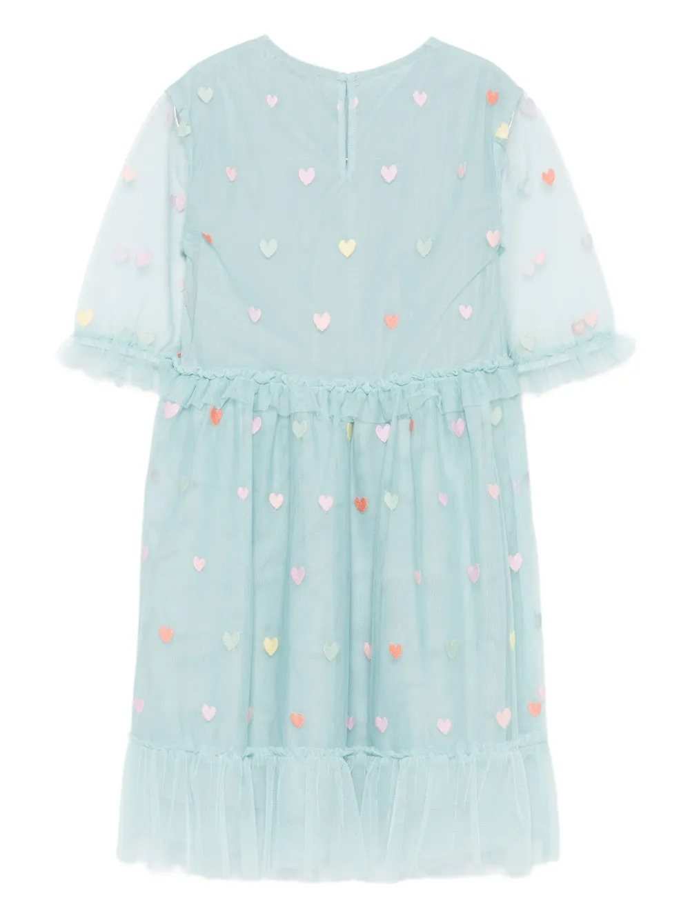 Платье из тюля с украшением в виде сердечек Stella McCartney Kids, серый — фото 2
